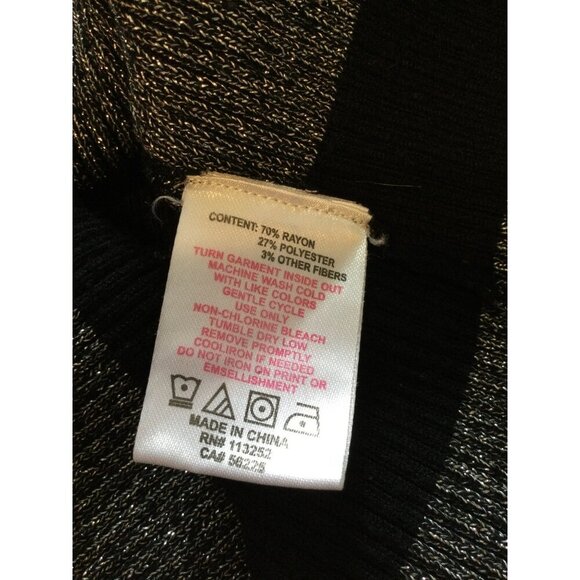 Apple Bottoms Metallic Knit Striped Dress V-Neck Empire Waist - Picture 4 of 9